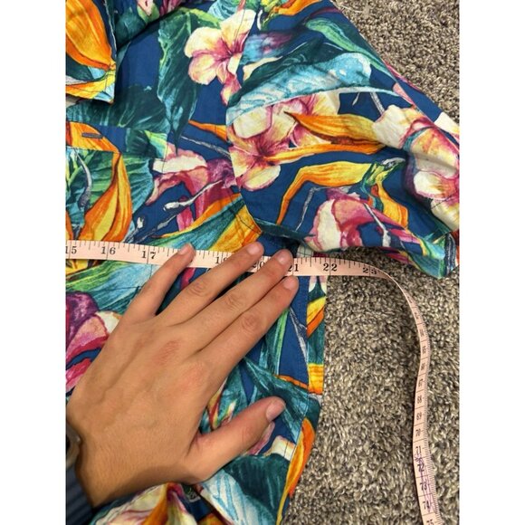 Hurley Men’s Hawaiian Button Up Short Sleeve Shirt Medium EUC - Picture 4 of 5